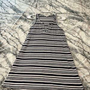 Blue/white striped dress